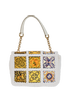 Quilted Floral Bag, &pound;410, Handbags, White/Yellow, Leather/Raffia, Front view
